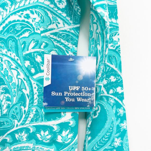 Coolibar Morada Everyday Printed Shirt UPF 50+ Green Paisley Sz XS - Picture 3 of 5